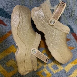 NEW Bebe Gold Glitter FUAX Shoes